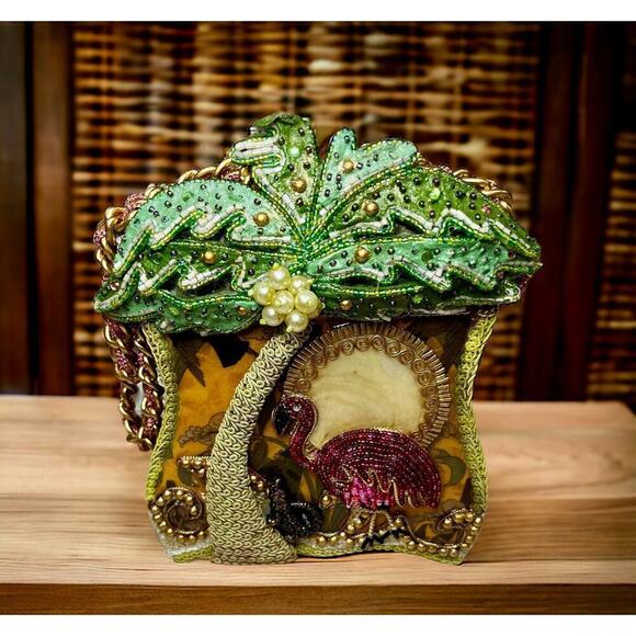 Vintage Mary Frances #945-43 “Flamingo Flamingo” Top Lift Bag - Picture 1 of 13